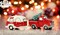 Ceramic Red Truck with Christmas Tree & Trailer Salt And Pepper Shakers, Home Décor, Gift for Her, Gift for Mom, Kitchen Décor